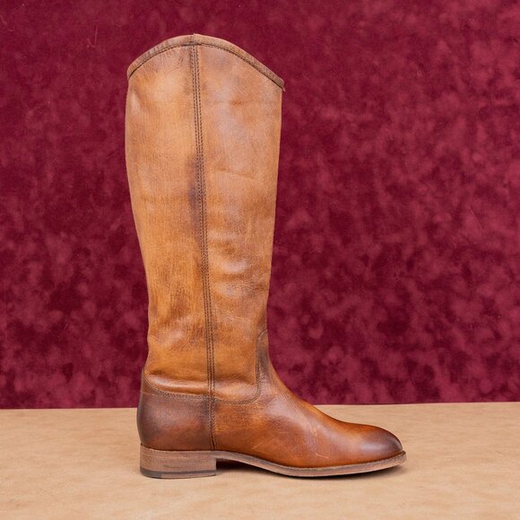 Frye Wmn Melissa Button Brown Distress Leather Equestrian Riding knee Boots 7.5 - Picture 10 of 10